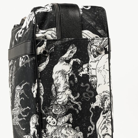 Prada AW/16 Animal Kingdom Nero & Avorio Tessuto Suitcase - Picture 5 of 16